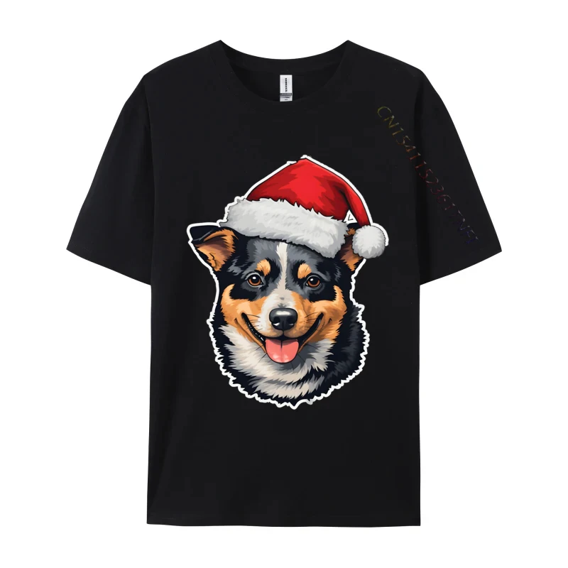 

Christmas Australian Cattle Dog T-Shirt Kawaii Style Winter Tops Tees For Men Special 100% Cotton Fabric
