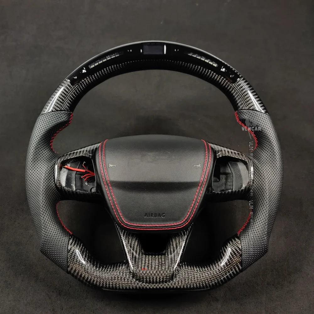 Carbon Fiber Steering Wheel for Ford Fiesta ST-Line MK8 2008–2019 Custom Sport Racing Wheel Upgrade Fits MK6 MK7 ST Hatchback view 3