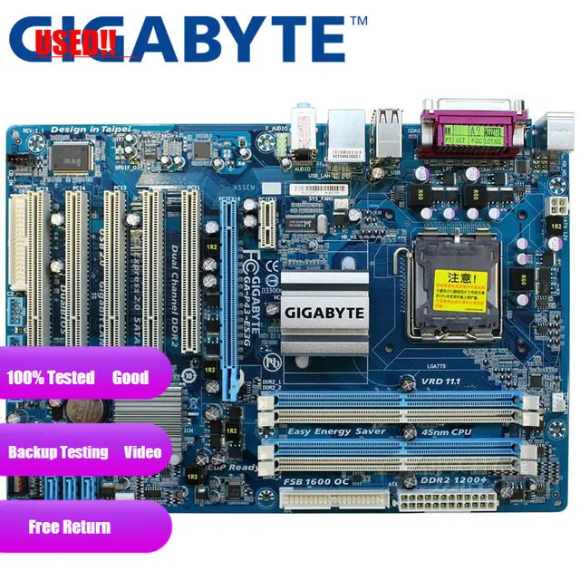 GIGABYTE GA-P43-ES3G 데스크탑 마더보드 P43 소켓 LGA 775, 코어 2 펜티엄 D DDR2 16G ATX 정품 