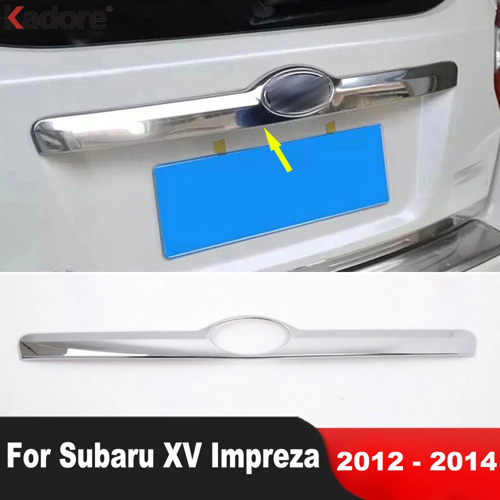 

Rear Trunk Lid Cover Trim For Subaru XV Impreza SUV Hatchback 2012 2013 2014 Chrome Tailgate Door Molding Strip Car Accessories