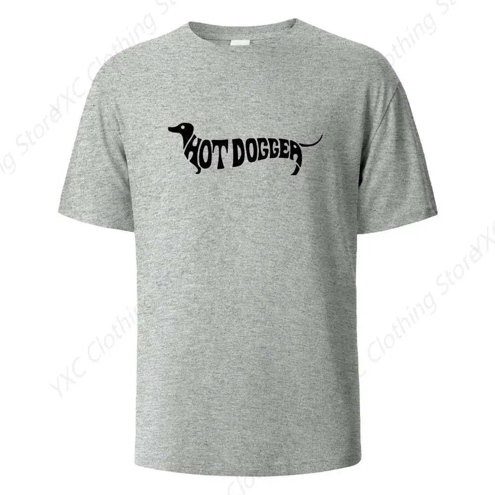 Hot Dogger Funny Printed T-shirts For 100%Cotton Summer Men's T-shirt- Short Sleeve Crew Neck Soft Fitted Tees S - 6XL Fresh