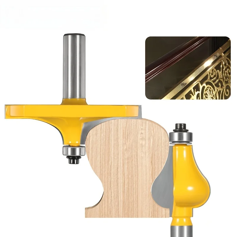 2 Pcs Bottle-Shape Handle Router Bits - 1/2-Inch Shank, 12 Profiles, Ideal for Woodworking, Engraving, and Carving