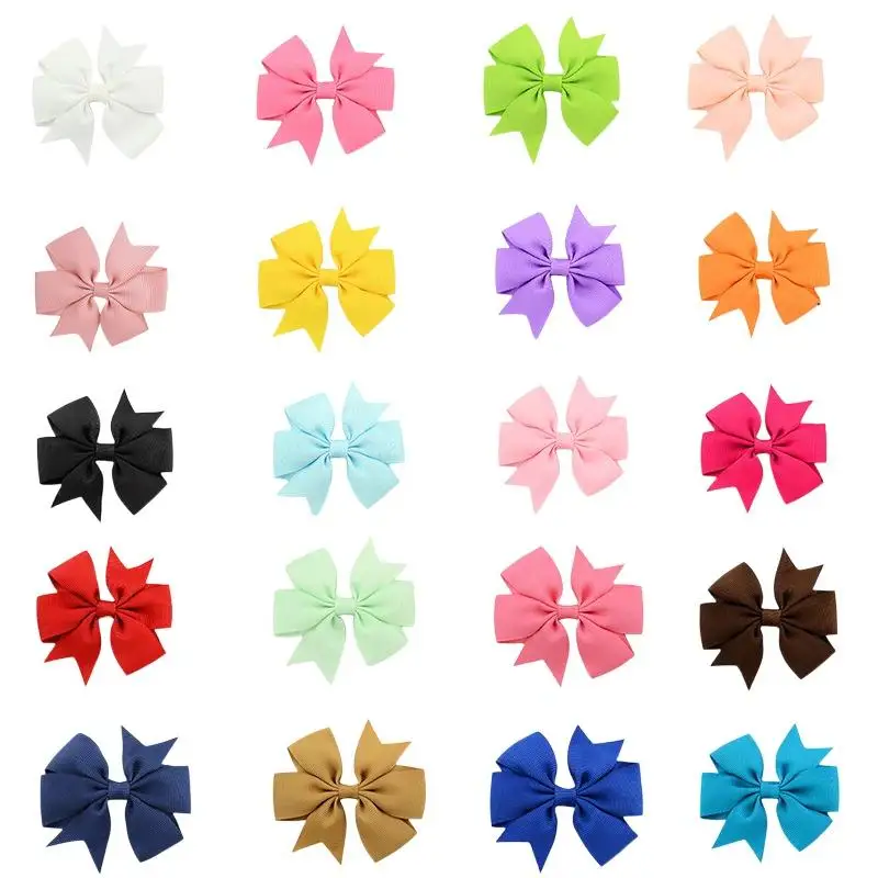 20/40/60 Stück Haaraccessoires Ripsband-Schleifen Haarspangen-Set für Mädchen Zufällige Farbe Schleifen-Haarspangen Kopfbedeckung – Detail 10