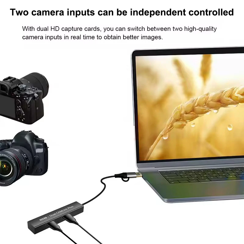 HDMI To Type C USB 3.0 Video Capture Card Dual Camera Link for PS4 PS5 Game Laptop PC Camcorder Live Streaming 1080p Recording