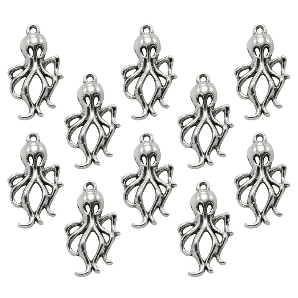

20pcs Alloy Charms DIY Jewelry Charm Pendant Making Pendants Baby Octopus Silver Simple Stylish Accessories Gift