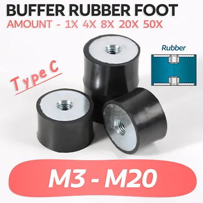 2 Pezzi Supporti in Gomma Antivibrazione Femmina-Femmina M3 M4 M5 M6 M8 - M20
