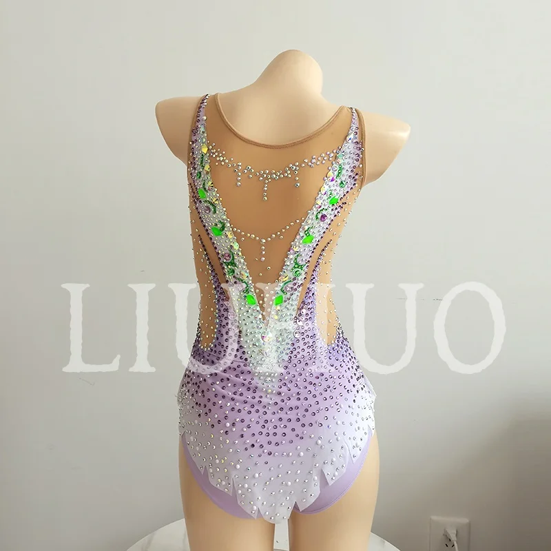 LIUHUO الجمباز الإيقاعي يوتار التدرج بلا أكمام أداء التشجيع التنافسي للأطفال BD9458