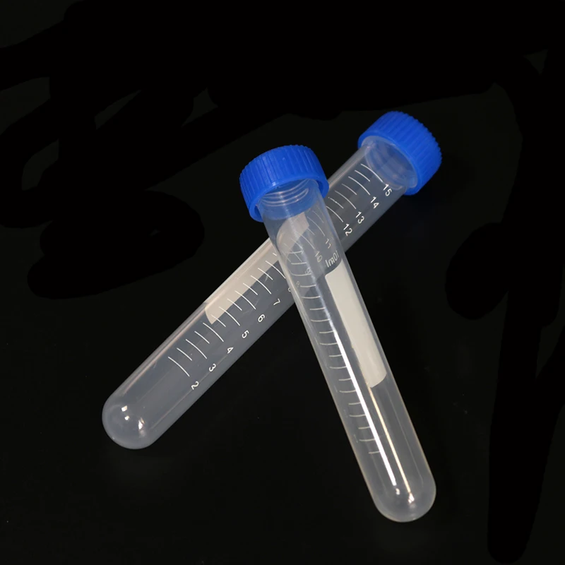 10 Pieces 50ML/15ML/10ML Laboratory Sample Screw Round Bottom Plastic Test Tube Ep Tube with Scale Screw Cap Centrifuge Tube