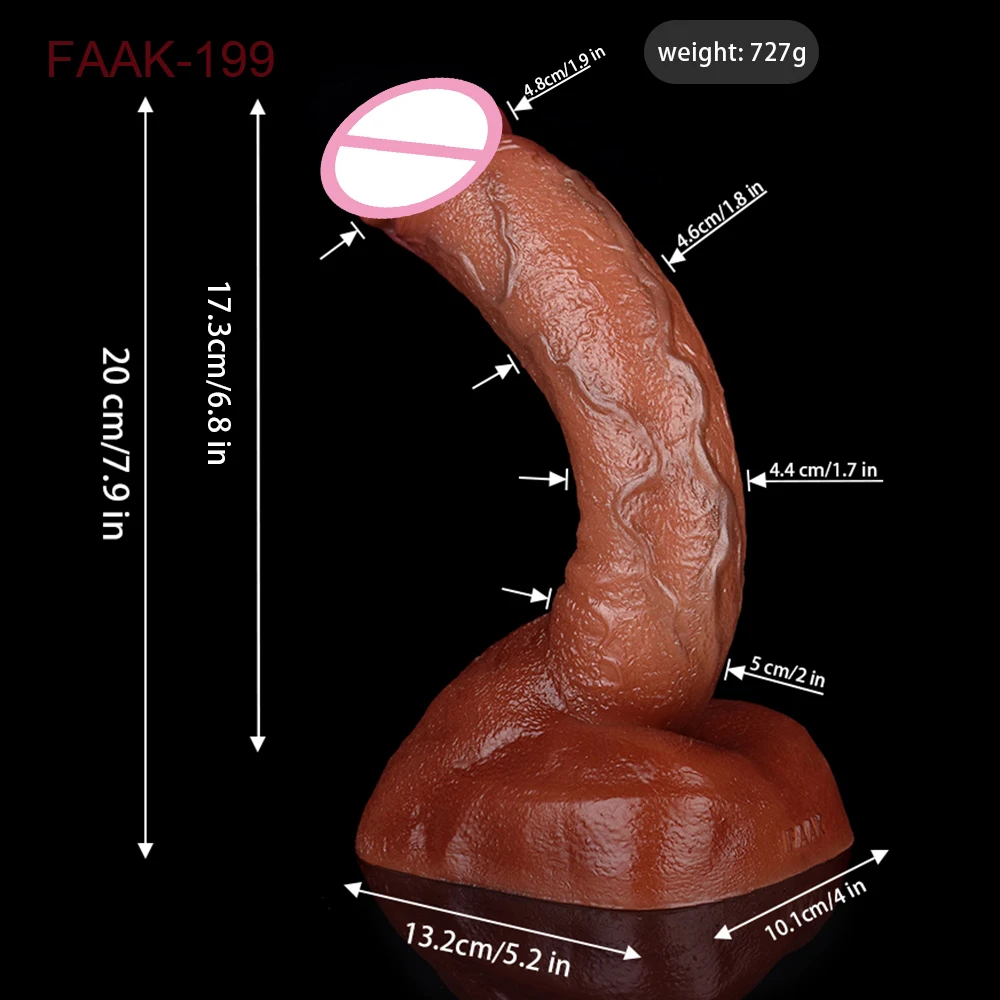 FAAK Strapon Artificial Penis Silicone Realistic Curved Dildo With Sucker Sex Toys For Women Female Masturbator Skin Touch