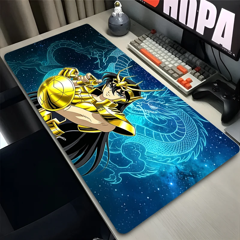 Oversized Mouse pad Game Essential Computer Desk Mat Designed specifically Saint Seiya Anime Keyboard pad Rubber Gaming Mousepad