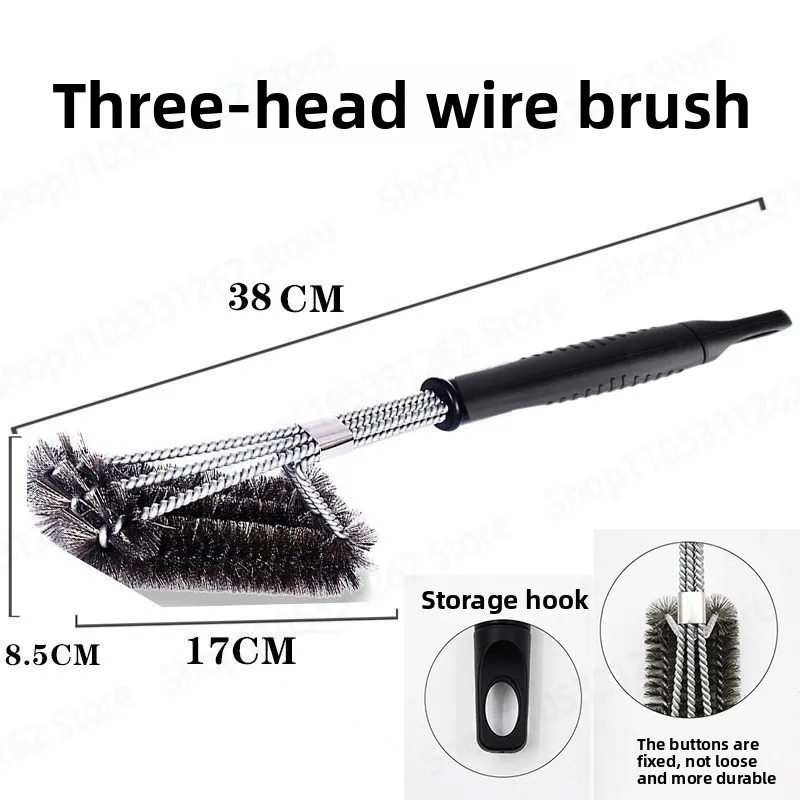 BBQ Grill Cleaning Brush Stainless Steel Wire Brush Long Handle for Barbecue Mesh