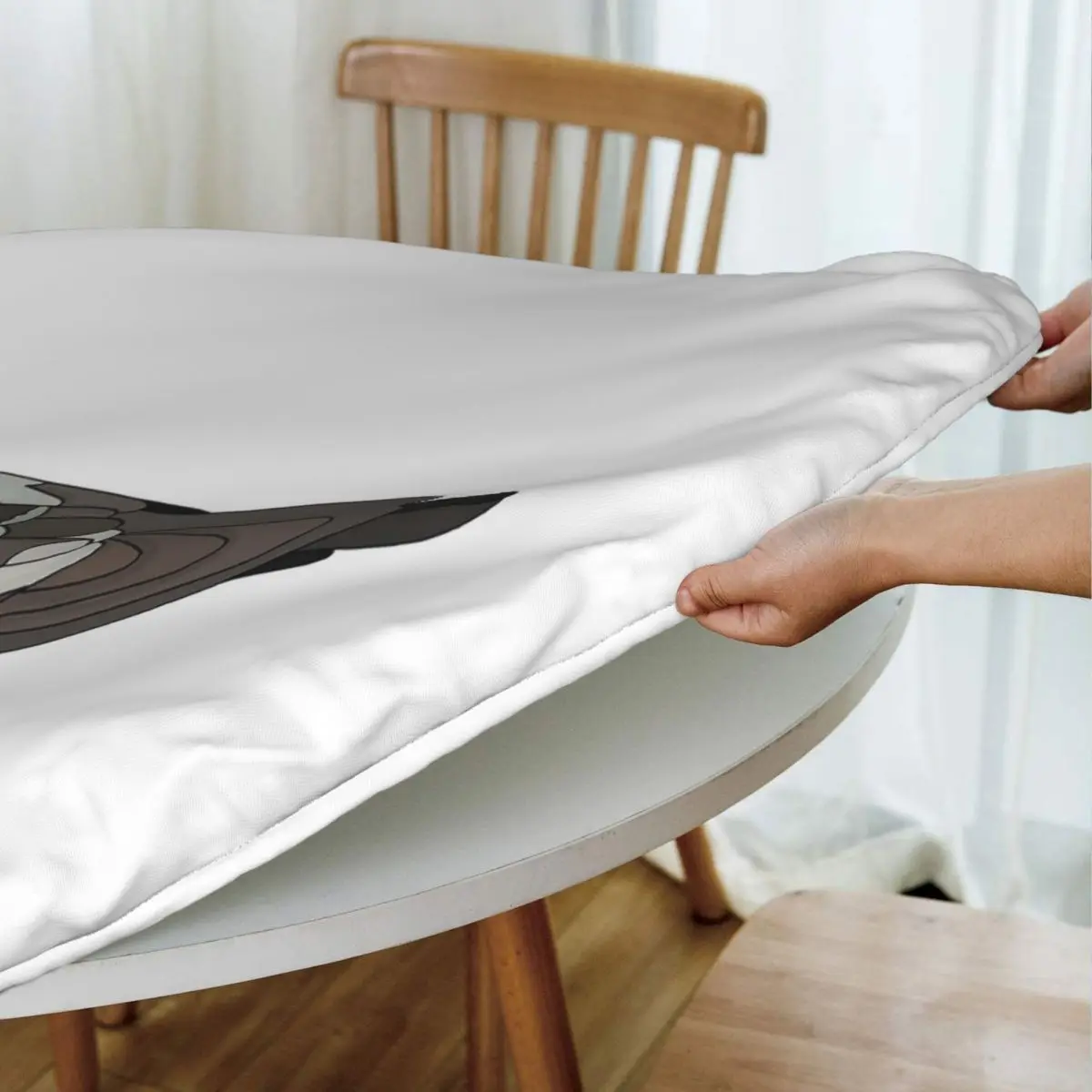 Pigeon Walk 2020, Black Background Waterproof Round Tablecloth Oilproof Table Cloth for Kitchen Events Dining Table Cover