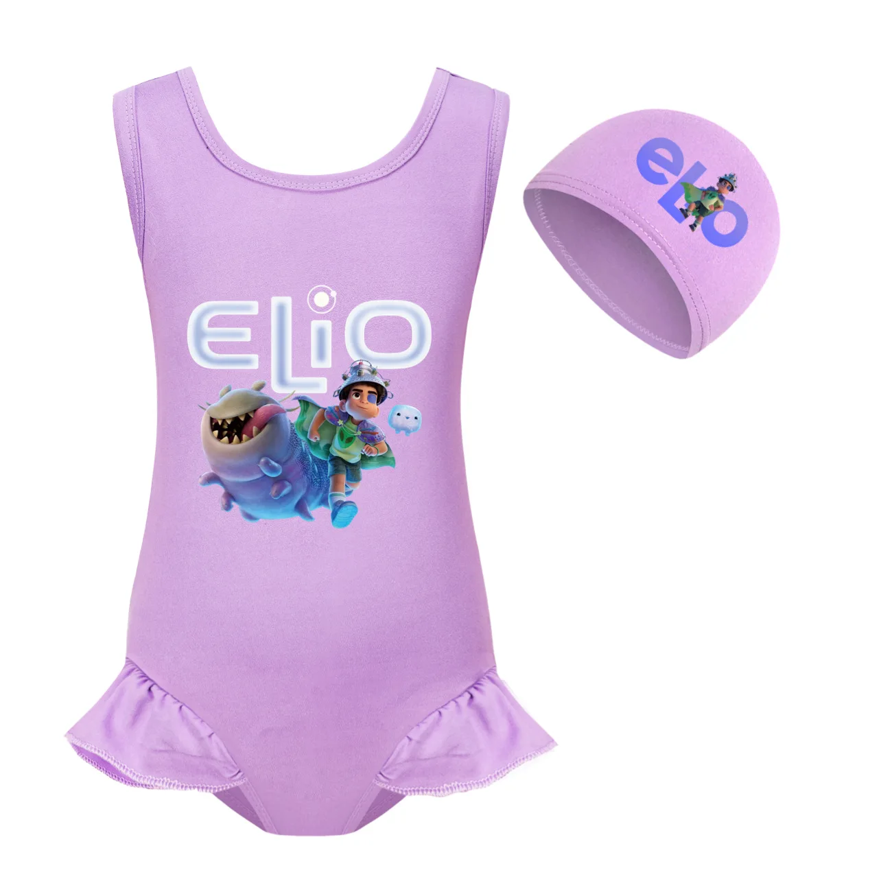 

New Movie Elio Clothes Kids 2025 Summer Swimwear Baby Girls One Piece Ruffles Swimsuit Children Cartoon Bathing Suits Bikini Set