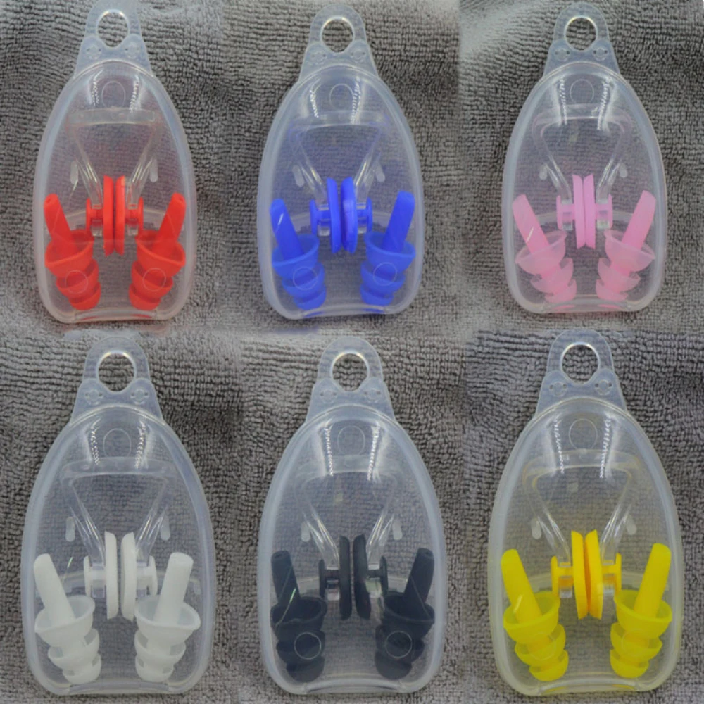 High Quality Waterproof Silicone Swimming Ear Plugs Nose Clip Set Box Packed Earplug For Surfing Diving and Learning Swimming 06