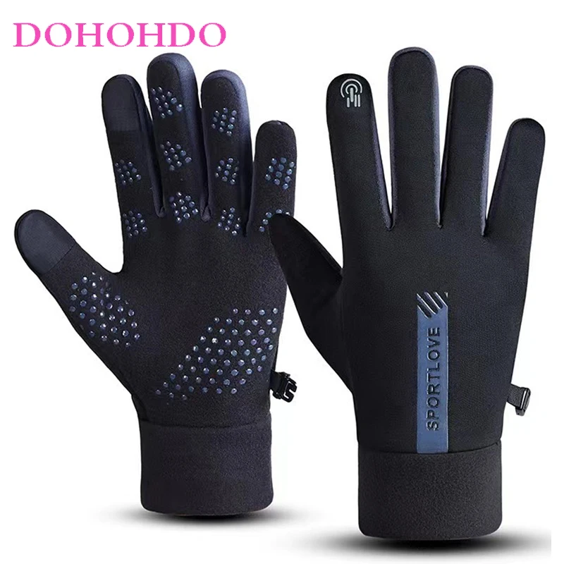 

Ski Black Gloves Keep Warm Autumn Winter Waterproof Padded Gloves Men Women Riding With Windproof Touch Screen Motorcycle Gloves