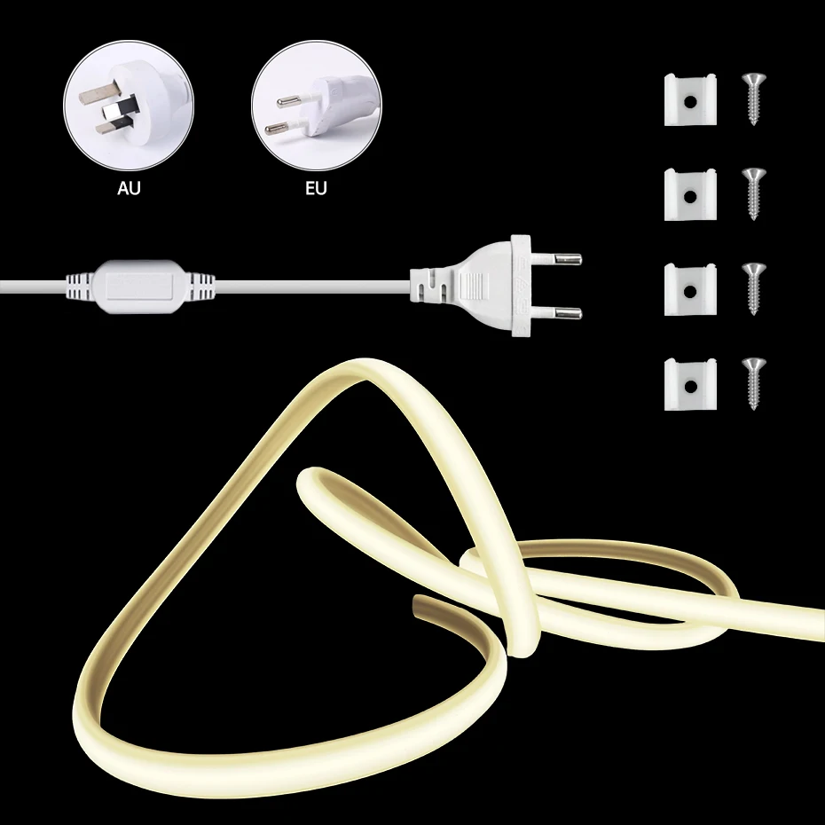 1M-30M 220V COB LED Strip Light Super Bright 288LEDs/m Flexible Ribbon Lamp Outdoor Waterproof LED Tape With EU AU Power Plug