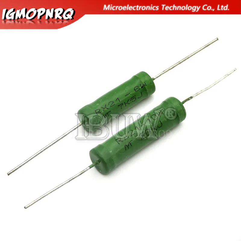 5PCS RX21 6W 10W Wire Wound Resistance 5% 1R 10R 100R 1K 10K 12K 15K 18R 20R 22R 24R 27R 30R 33R 36R 0.01R 0.05R 0.1R 0.12R