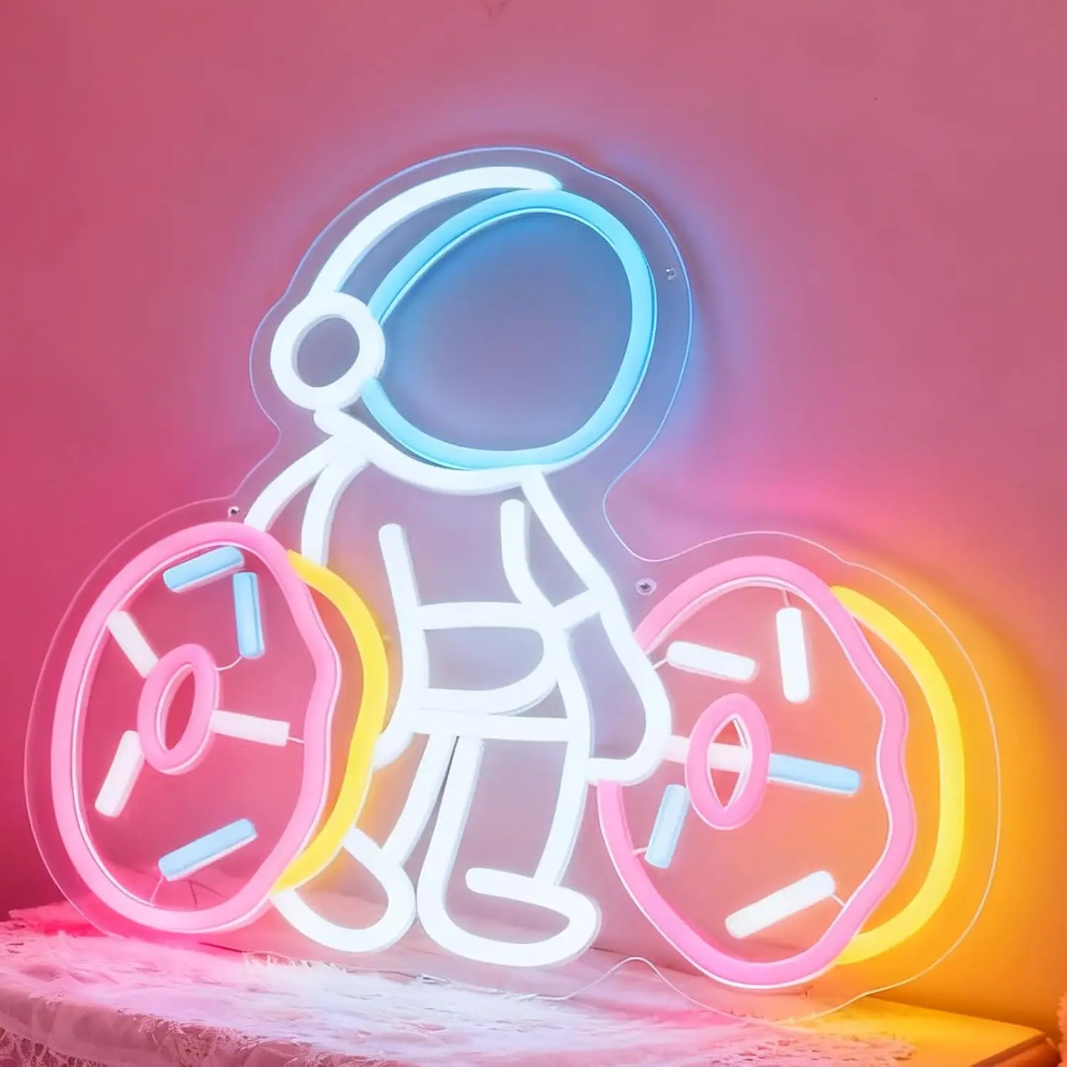 Astronaut LED Neon Sign USB Powered Space Theme Neon Light for Kids Room Bar Club Game Room Bedroom Decoration Christmas Gift