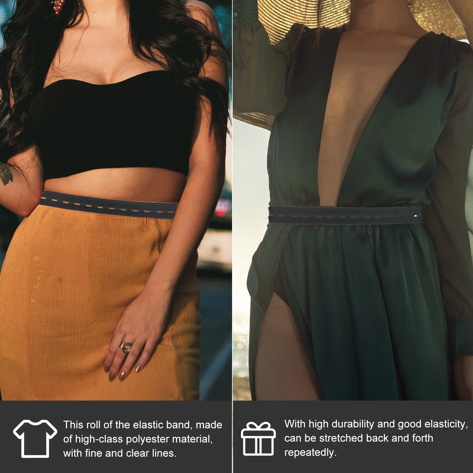 

1 Roll Flat Sewing Band Spool Buttonhole Stretch Elastic Bands For Diy Waistband Knit Stretch Spool Adjustable Sewing Elastic