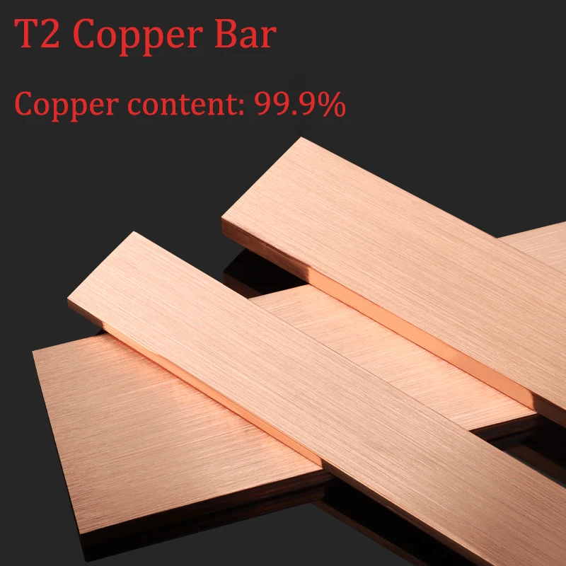 T2 Purple Copper Flat Strip Pure Red Copper Plate Copper Busbar Length: 200mm Thickness: 10mm 12mm~45mm