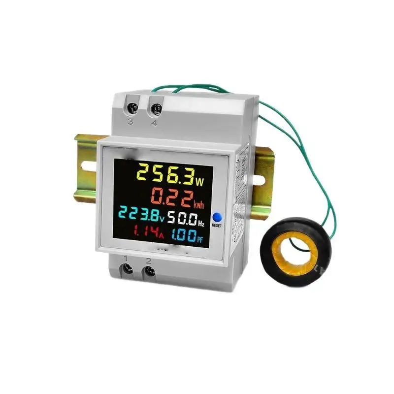1Pcs D52-2066 Din Rail Energy Meter AC 250-450V Electricity Usage Monitor for Electrician Maintenance Power Testing