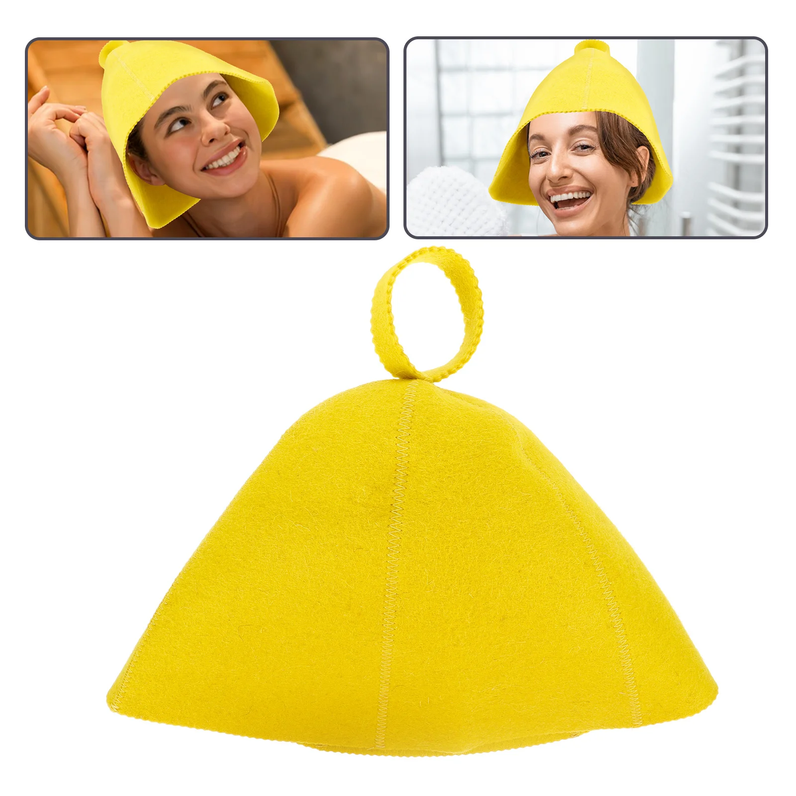 

Comfortable Felt Sauna Hat Thick Warm Bathing Cap for Sauna Room Reusable Lightweight Shower Accessories for Home Use