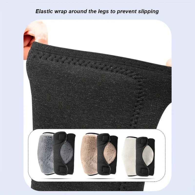 Ginocchiere foderate in pile ispessito, doppio strato, comode, adatte sia per uomini che per donne, calore e protezione invernali