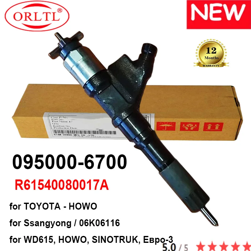 

Genuine 095000-6700 Common Rail Injector Nozzle 9709500-670 R61540080017A For TOYOTA HOWO Ssangyong 06K06116 WD615 HOWO