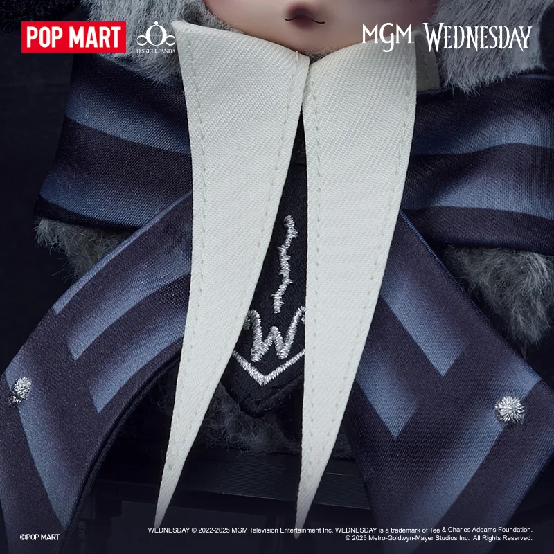 Подлинная серия Popmart SKULLPANDA X Wednesday, игрушки на Хэллоуин, кавайные куклы, рюкзак, мультяшные украшения для комнаты, подарки для девочек