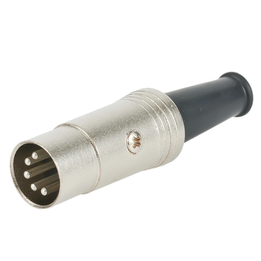 Efficient 5 Pin DIN Male Audio Adapter for For Midi Applications with Resistant Contacts and Sturdy Outer Shell