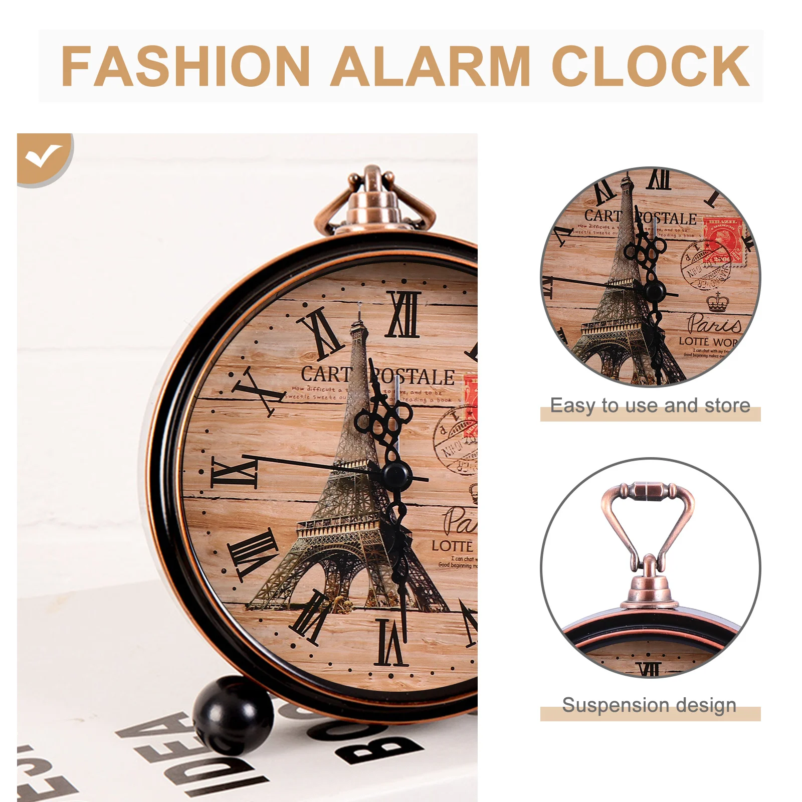 

Vintage Electronic Alarm Clock with Clear Time Scale Simple Decorative Tabletop Clock for Bedroom Office Home Daily Use