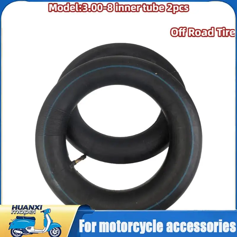 2 pcs Butyl Camera 3.00-8 Inner Tube for Electric Scooters Warehouse Vehicles Mini Motorcycle Thickened Inner Tube Supermoto Wheels