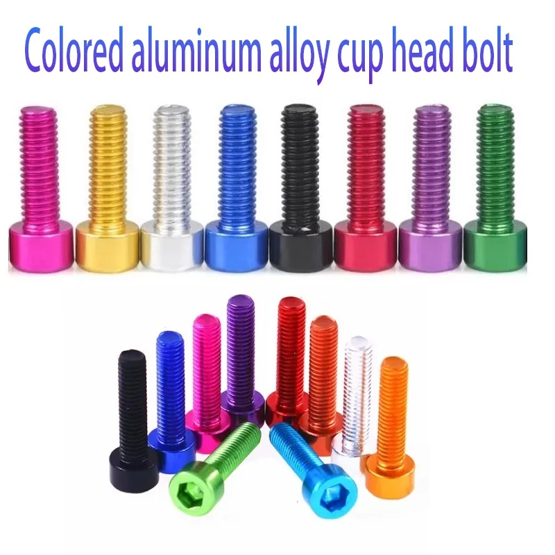 6063 Aluminum Cup Head Screws(Anodized Colors)M3 M4 M5 M6 Colourful Aluminum Alloy Hexagon Hex Socket Cap Head Machine Bolts