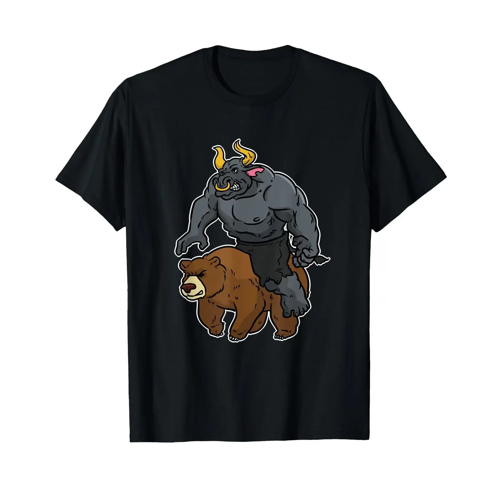 T Shirt with German Text 'Bull vs Bär Aktien Börs ETF Capital Money System Shareers' Design vintage Washed designer clothes