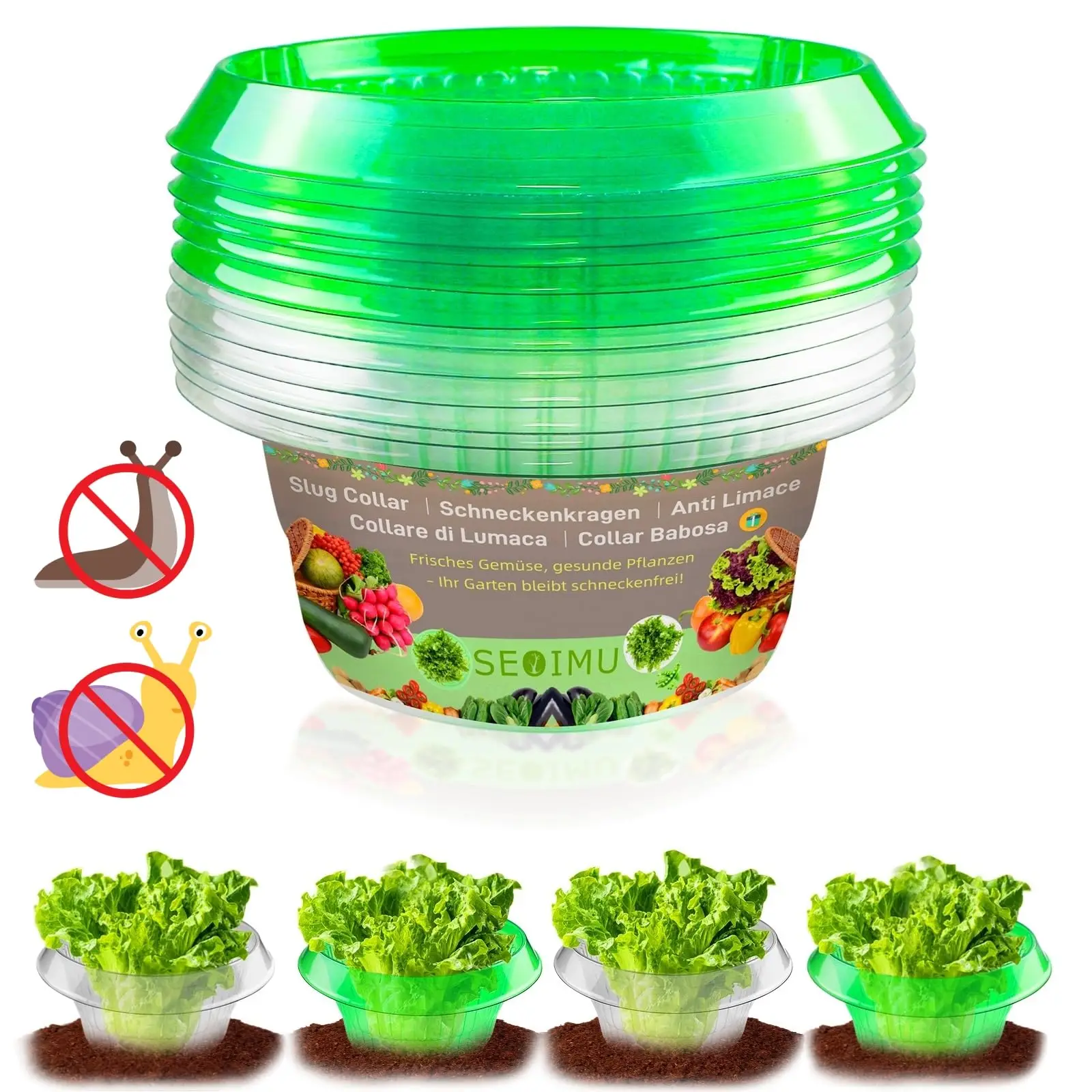 Colliers anti-limaces 24 Arts, barrières de protection de 24 cm pour plantes, légumes, fleurs, anneaux écologiques pour jardin