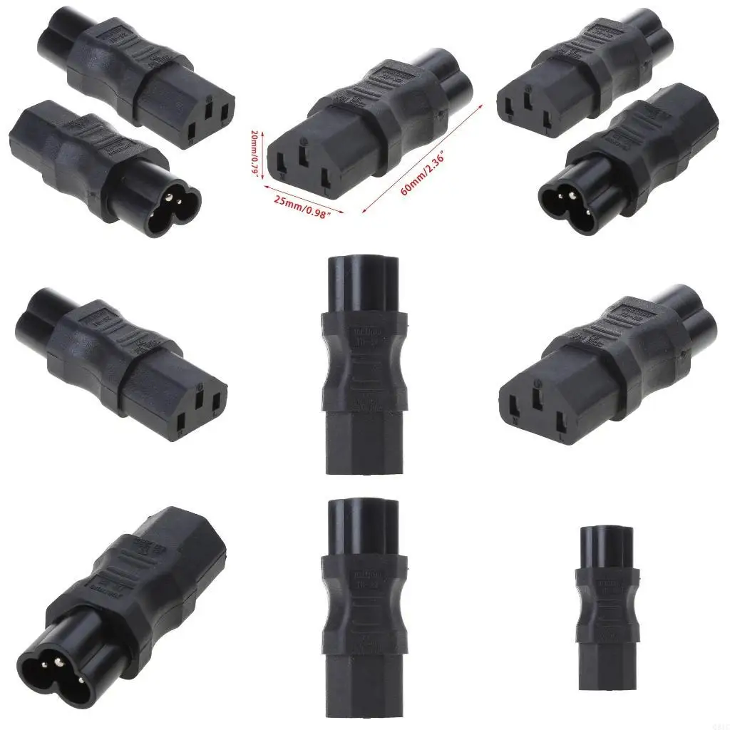 

Q81C IEC 320 3-Pin C13 Female To Male Cloverleaf Plug AC Power Adapter Converter