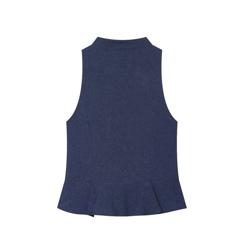 Guobioziy Women's Top 2026 Summer New Style  Modern Chinese Stand Collar Sleeveless Cotton and Linen Vest  High Waist Look