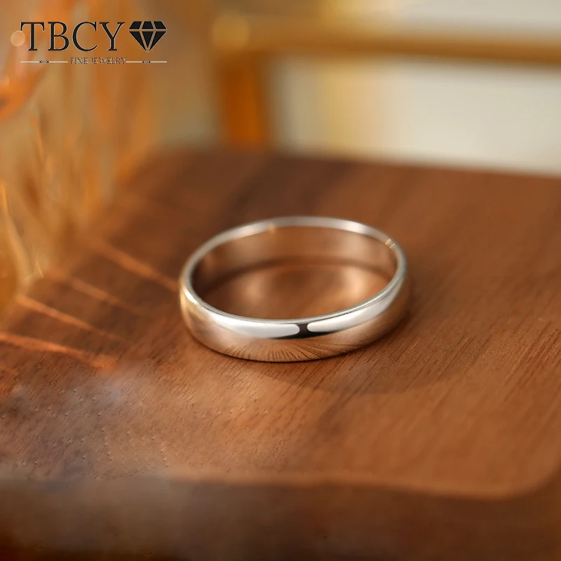 TBCYD 2mm/3mm/4mm Ringe Silber Ring Hochwertiger Sterling Silber Ring Mode Einfacher glatter runder Ring