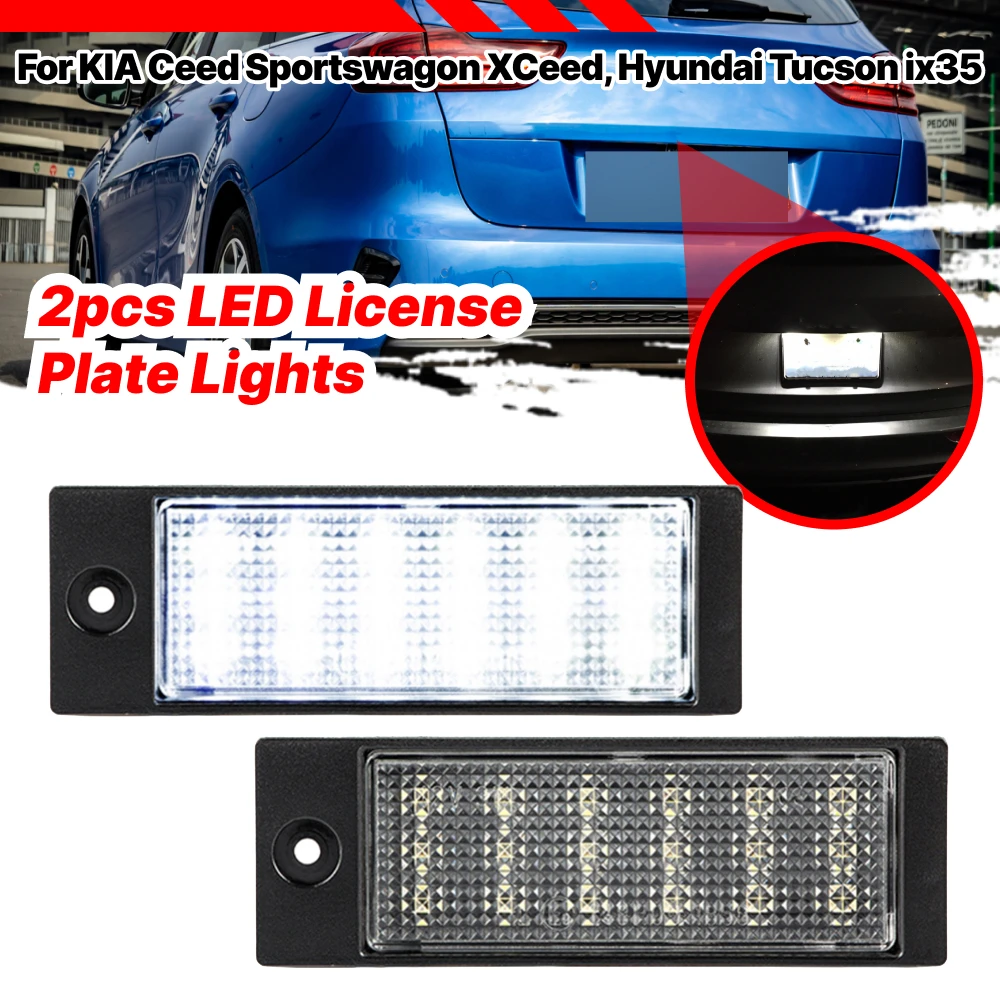 

2pcs LED Number License Plate Lights 92501D3100 92501-D3100 For KIA Ceed Sportswagon CD 2018-2025 For Hyundai Tucson 2016-2019
