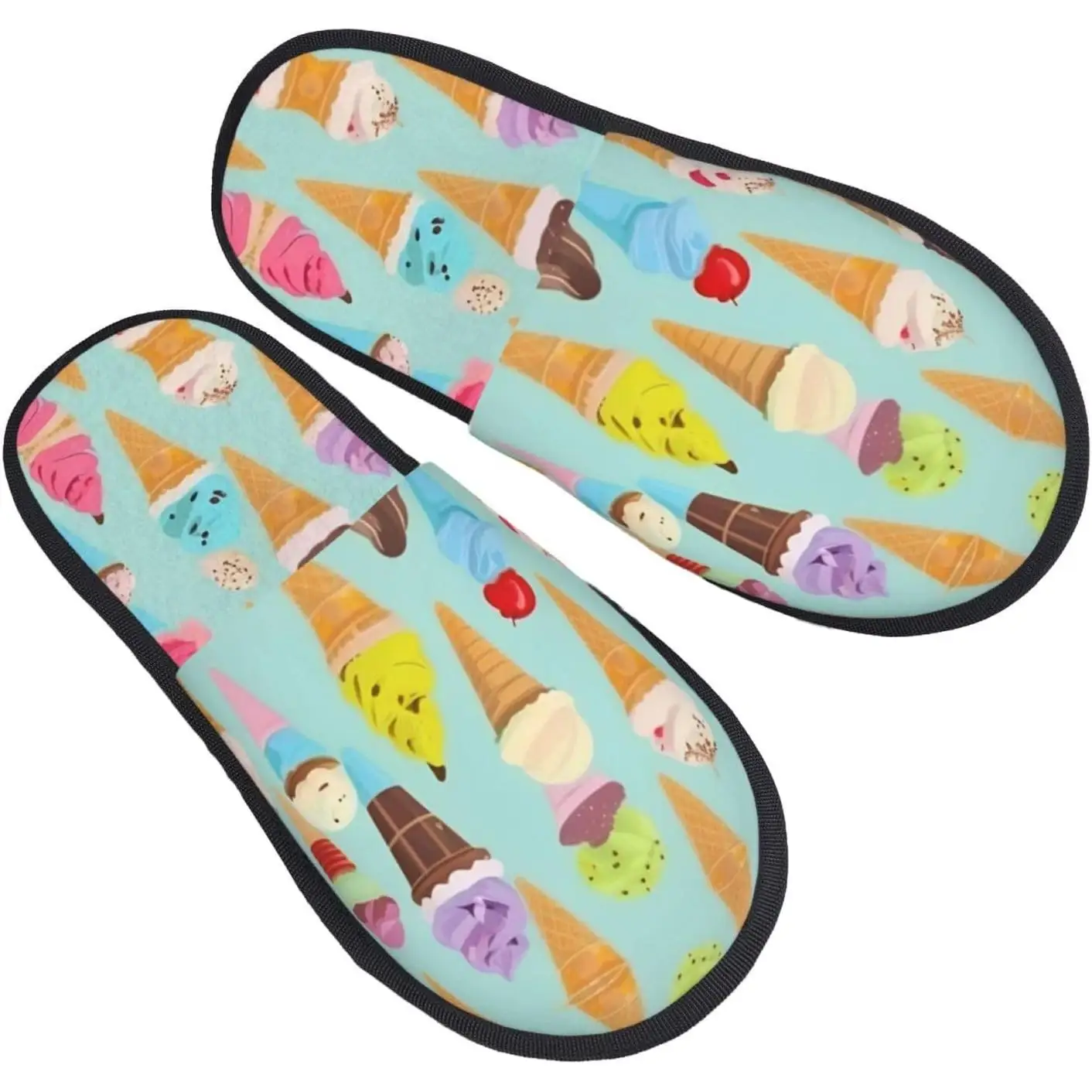 

printing Fall Winter Fuzzy Slippers Comfy House Shoes Portable for Hotel Travel Gifts for Women and Men On Indoor Outdoor