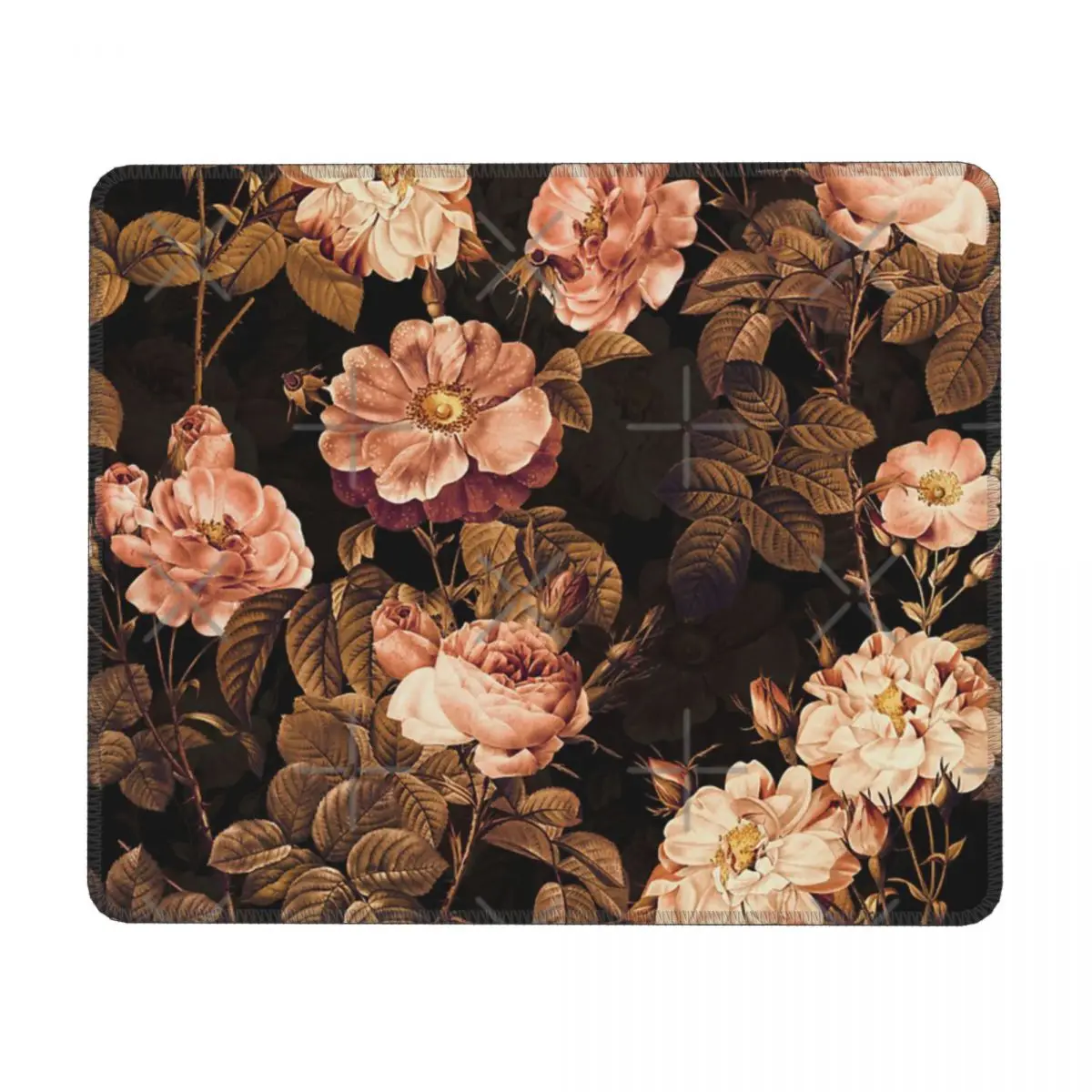 The Most Famous Roses In The World By Redout Sepia And Black Botanical Night Garden Nightgarden Rubber Keyboard Pads