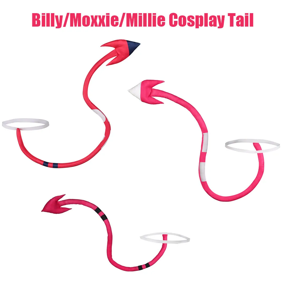 Blitzo Tail Moxxie/Millie 코스프레 Helluva Bose Hazzbin 호텔 테일 레드 할로윈 카니발 코스튬 부속품 액세서리