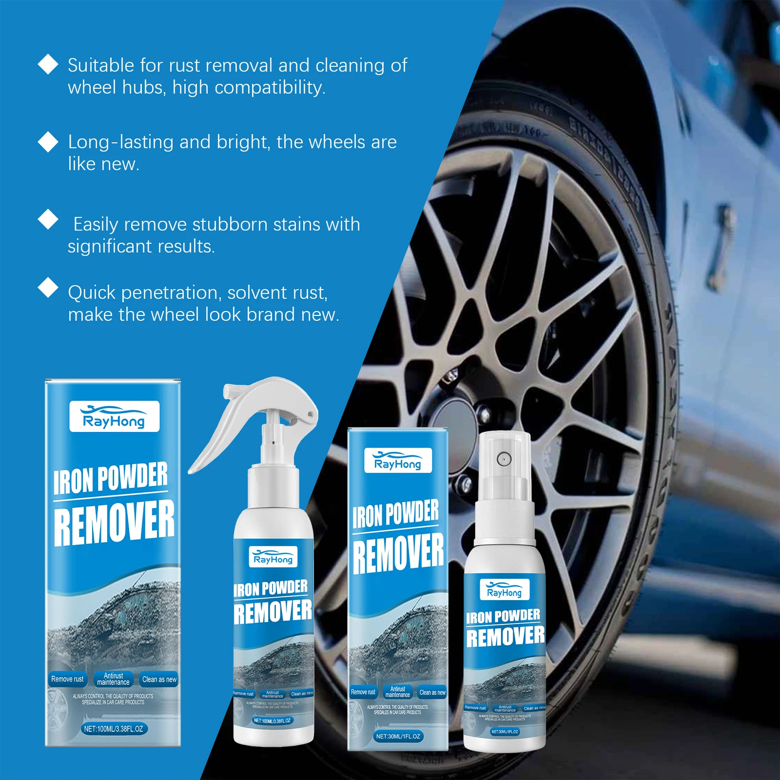 30/100ML Metal Rust Remover Multifunctional Automotive Wheel Polishing And Refurbishing Agent Faucet Stainless Steel RustRemover