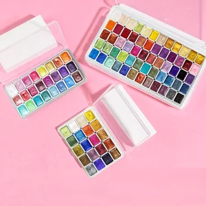 SeamiArt 20 24 60 Colors Pearlescent Solid Watercolor Set For Drawing Painting Writing Nail Art Creation Art Supplies 6 best sales meiliang watercolor - №4