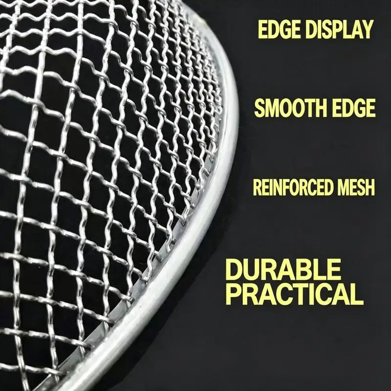 13.78 Inch Round Soil Sifter Stainless Steel Dual Mesh Heavy Duty Garden Sieve Tool for Debris Stone Filtering