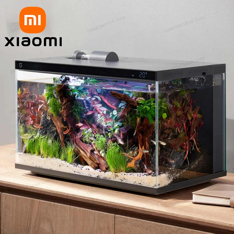 

XIAOMI MIJIA Smart Fish Tank Aquariums,Remote Feeding, 5-Stage Filtration, LED Lighting, App-Controlled, CN Version With Adapter