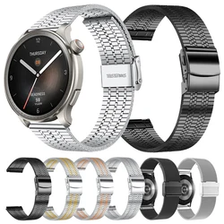 Metal Stainless Steel Strap For Huami Amazfit BALANCE Bracelet For Bip 5 GTR 4 GTR3 Pro GTS / Mi Watch S3 S2 S1 Pro 20 22mm Band