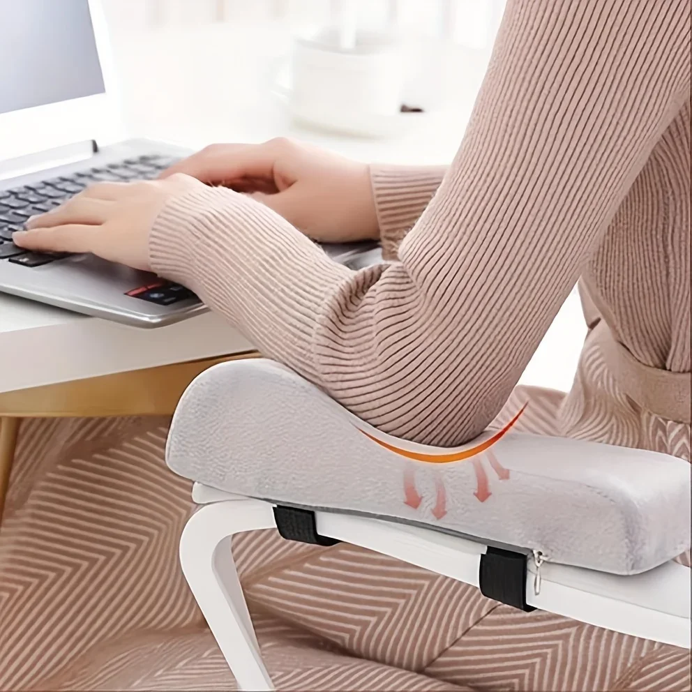 1-pair Office Chair Armrest Cushion Set | Soft Tie-On Armrest Pads for Desk Chairs | Ergonomic Support for Elbows & Wrists