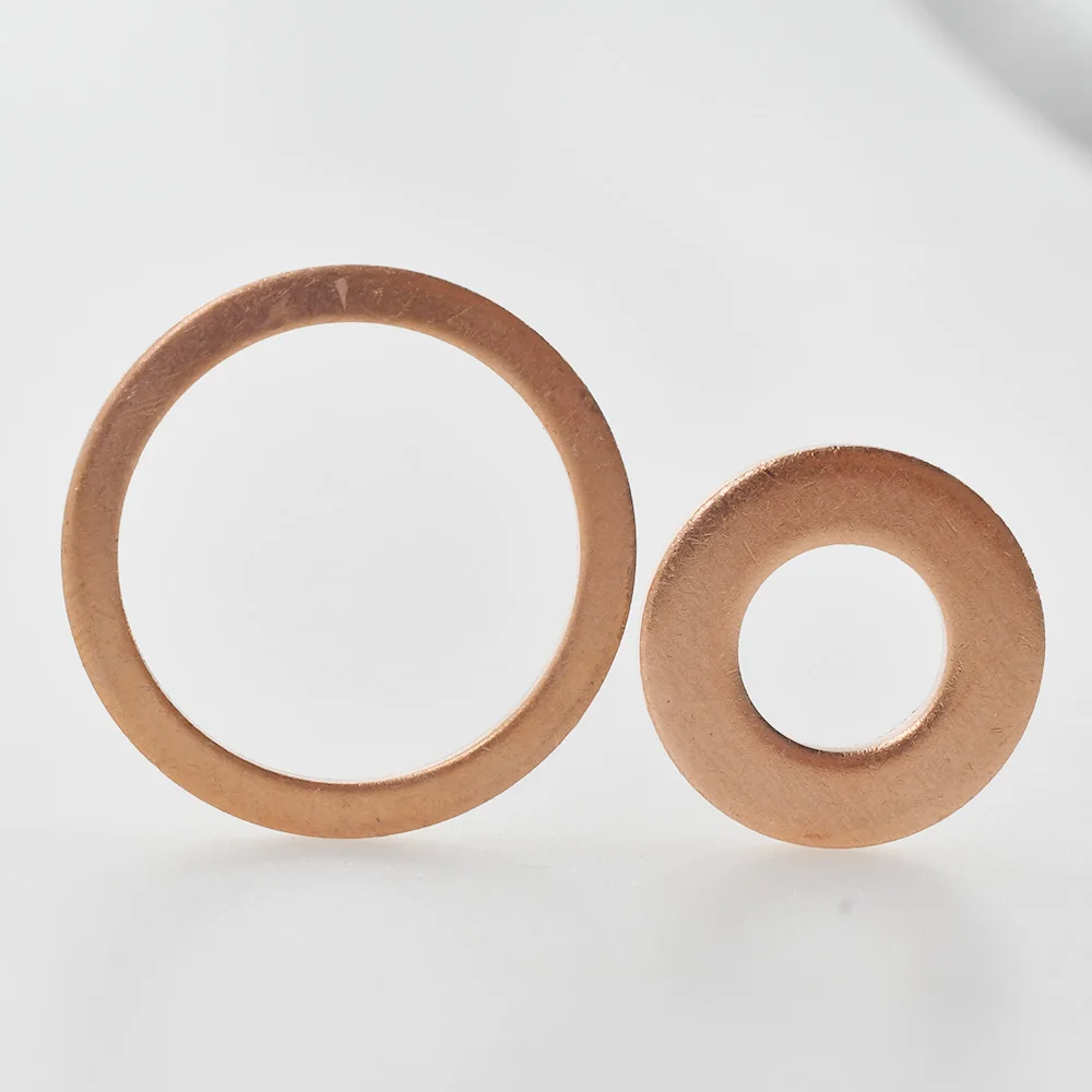 Solid pure copper oil plug gasket M5 M6 M8 M10 M12 M14 M16 M18 M20 M22 M24 Motorcycle oil pan flat sealing gasket O-ring washer