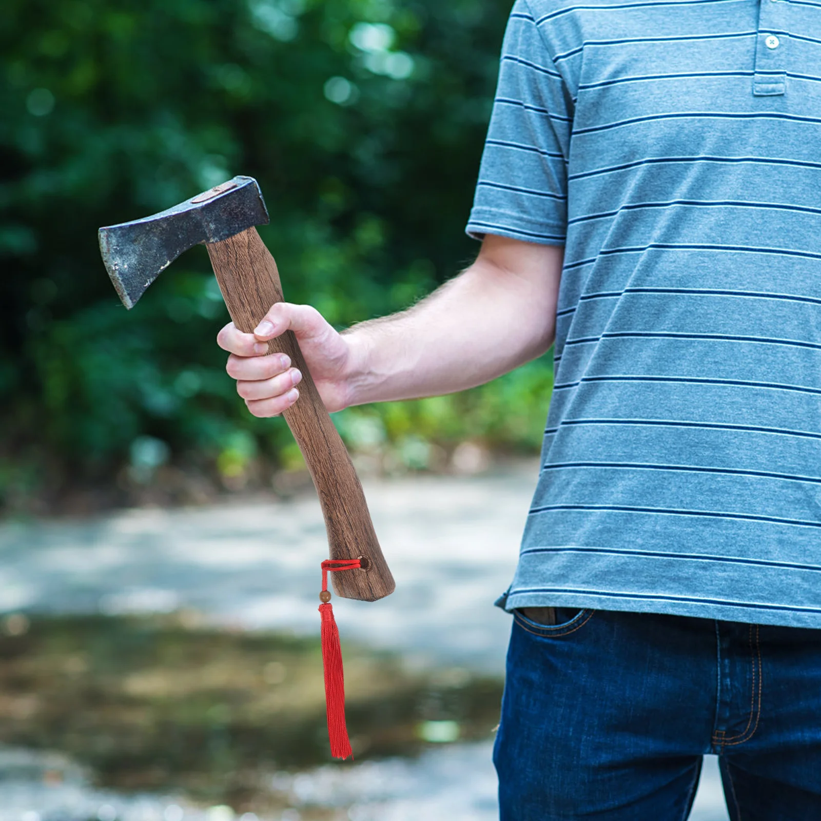 

Carbonized Wood Axe Handle Replacement Ergonomic Design Portable Outdoor Tool Comfortable Installation Long Term Use